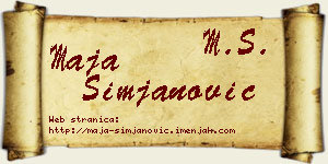 Maja Simjanović vizit kartica
